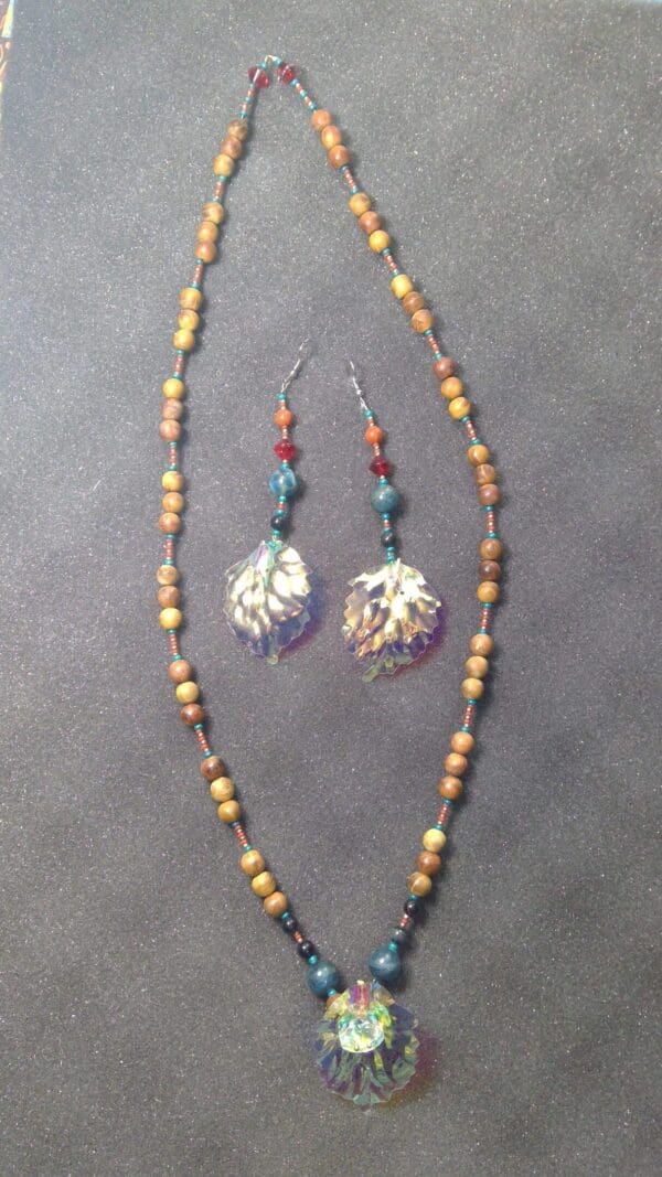 Leaf Mala Necklace and Earring Set