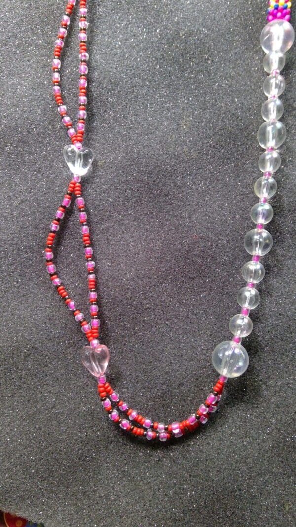 Purple Gummy Bear Mala Heart Necklace