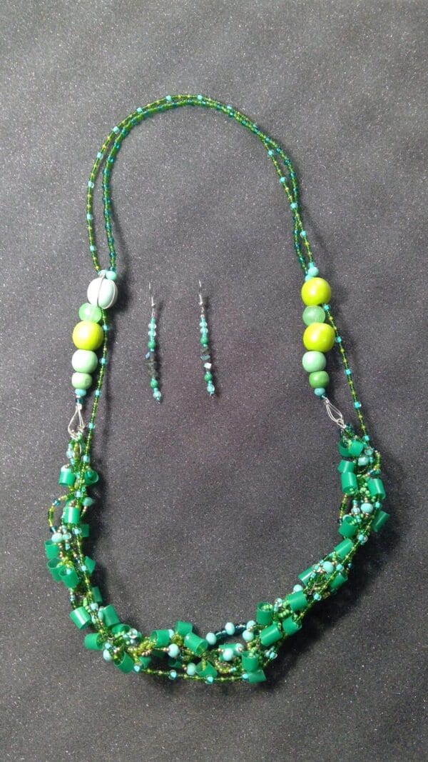 Seaweed Necklace and Earrings set