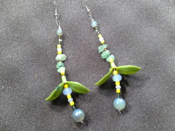 Teardrop Plant Moon Child Earrings